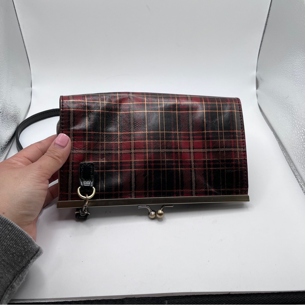 PATRICIA NASH VALLINA FRAME CROSSBODY BAG TARTAN PLAID red black gold - Picture 3 of 7